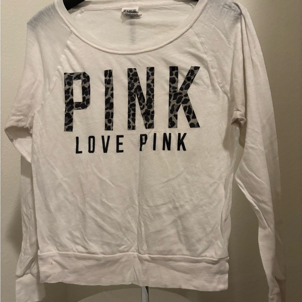 Victoria's Secret PINK White Long Sleeve Top